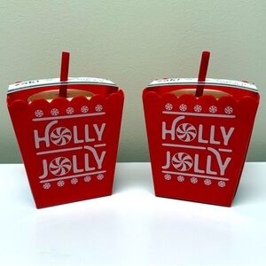 NEW Target Bullseye Playground 2 Holly Jolly Popcorn Buckets & Tumblers w/straws